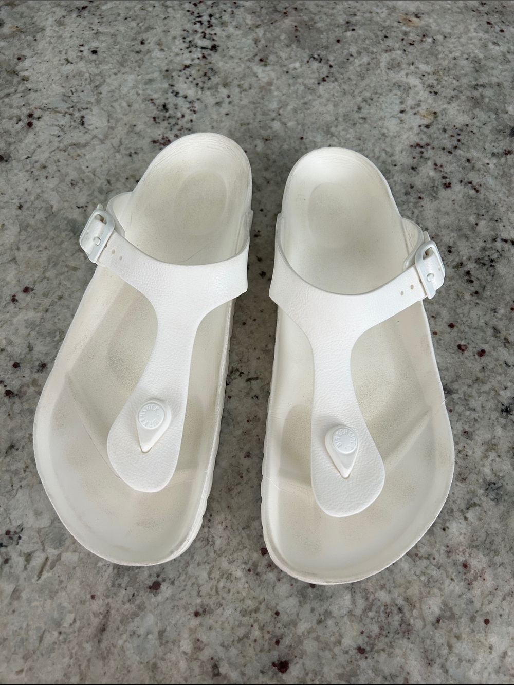 Birkenstock White T‑strap EVA Sandals